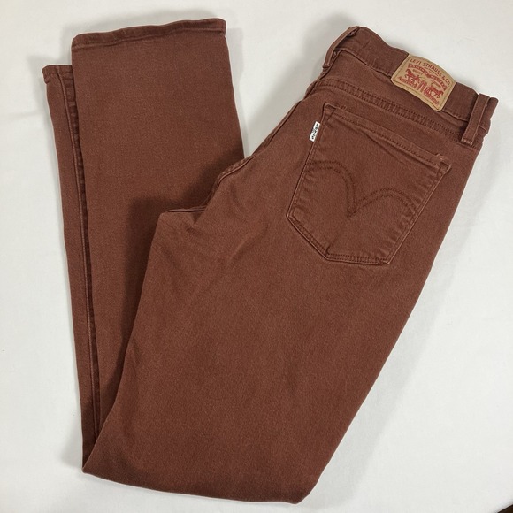 Levi's Classic Straight Regular Fit Stretch Women's Jeans  Rust Red Sz 14 Wh Tab - Picture 1 of 8